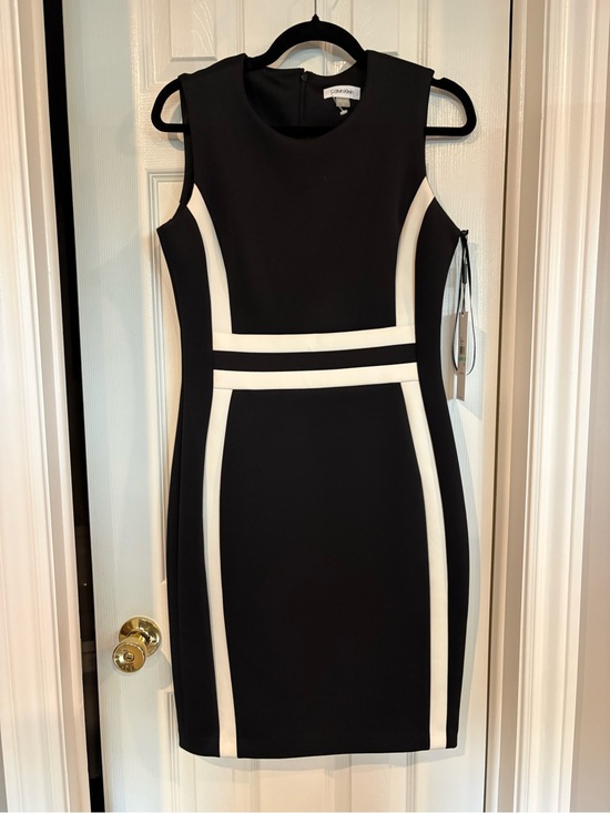 Calvin Klein Dresses & Skirts - Calvin Klein Black and White Paneled Colour Block Scuba Mini Dress